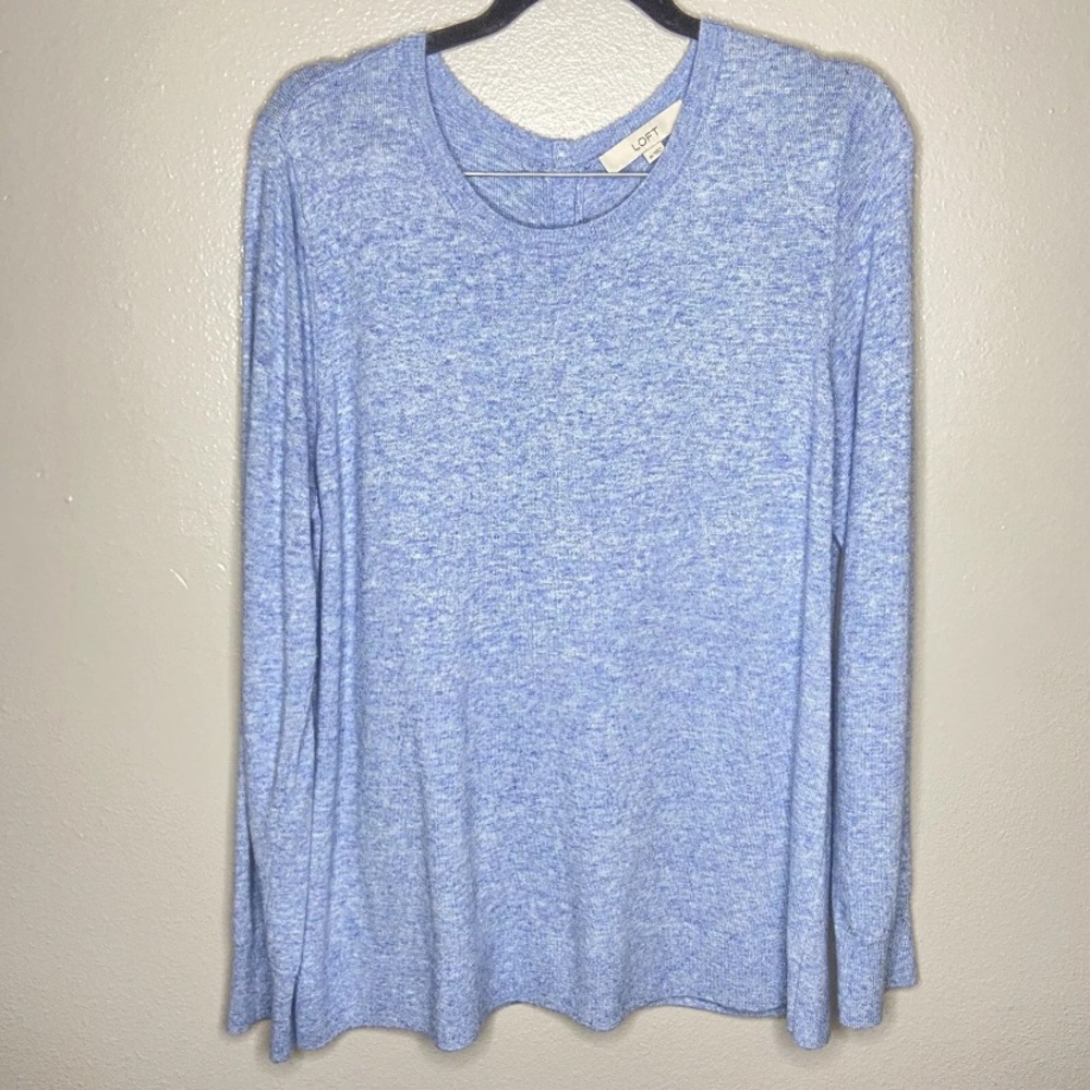 LOFT Viscose Wool Pullover Crewneck Sweater Blue Size XL Long Sleeve Womens